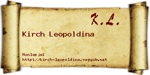 Kirch Leopoldina névjegykártya